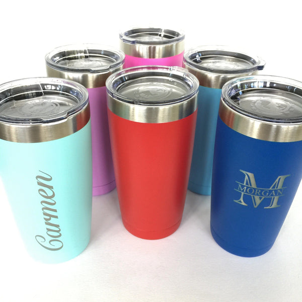 Custom Double-Wall Stainless Steel Tumbler, 30 oz. Slider Lid, Hot and Cold  - JennyGems