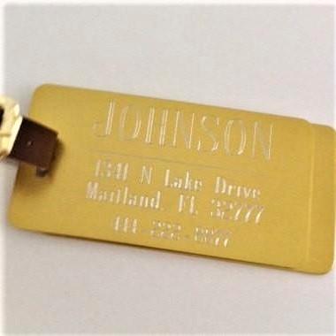 Luggage Tag with Personalized Brass Plate