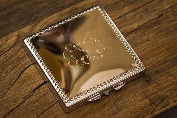 Engraved Compact Mirror - Monogrammed